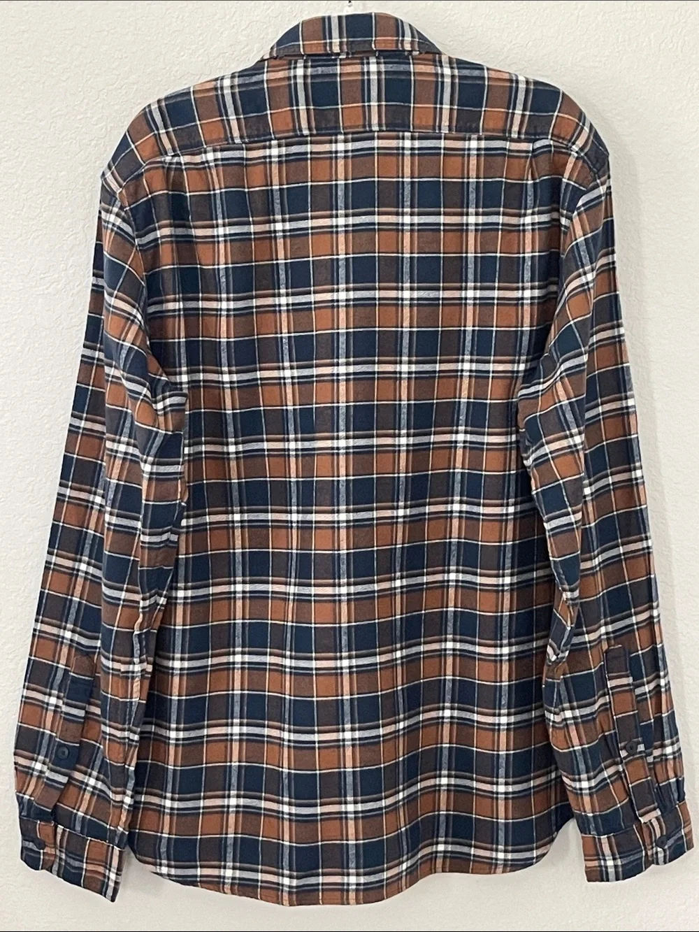 J.Crew Mercantile NWT XL 100% Cotton Plaid Flannel Button Shirt Brown Blue